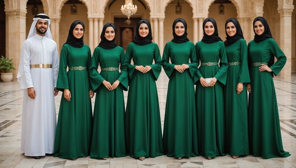 Top abayas vertes raffinées pour un mariage élégant